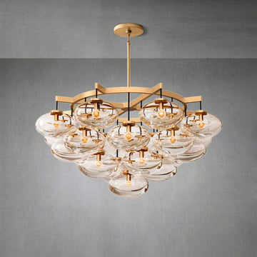 Cabretle Clear Glass Round Chandelier 48"