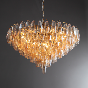 Chiare Glass Tiered Round Chandelier 37"D 47''D 62''D