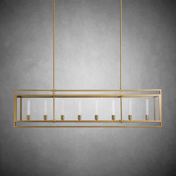 Backman Glass Lantern Rectangular Chandelier 54"72''