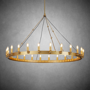 Camine Vintage Candelabra Round Chandelier 63"