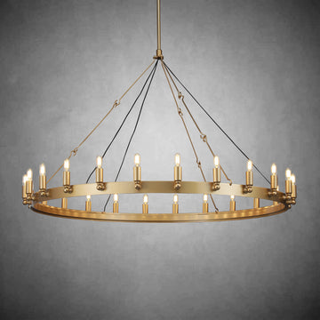 Camine Vintage Candelabra Round Chandelier 50"