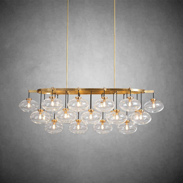Cabretle Clear Glass Linear Chandelier 72"