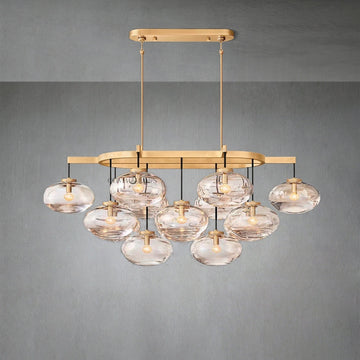 Cabretle Clear Glass Linear Chandelier 54"