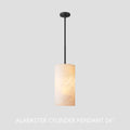 Hand Carved Alabaster Cylinder Pendent