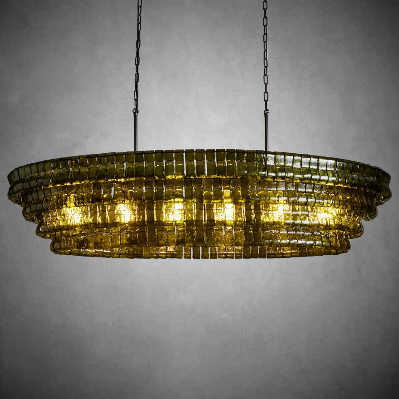 Ghiaccio Oval Chandelier 54''65''-Fanci Lamps