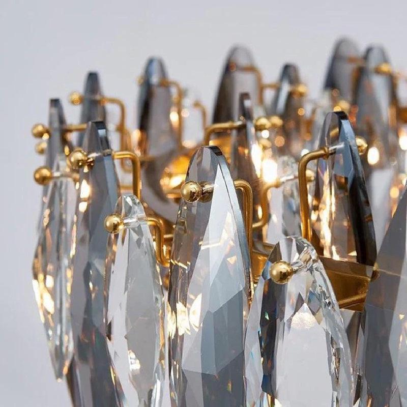 Denise Modern Round Smoke Crystal Chandelier - Ineffable Lighting