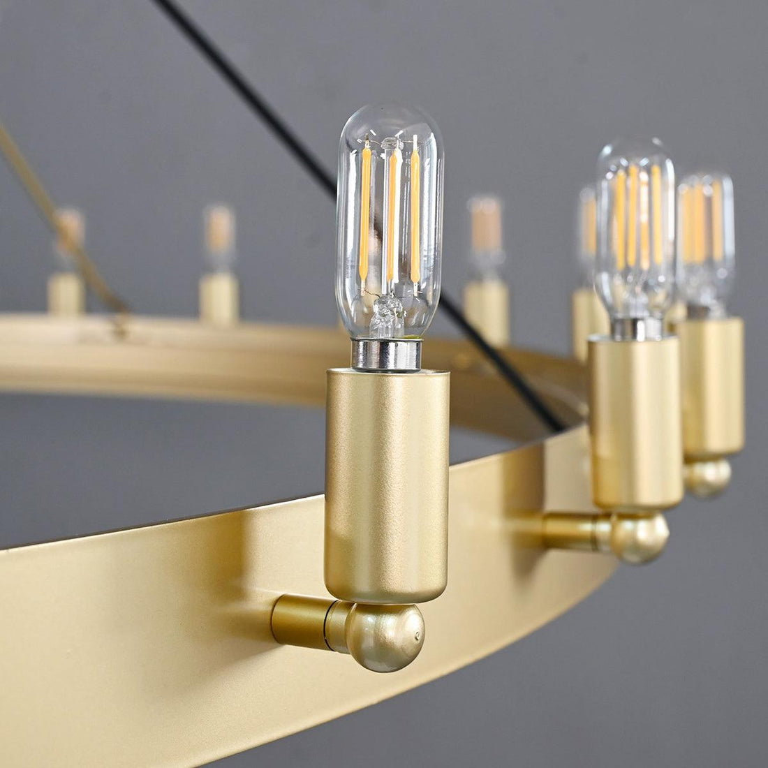Camine Vintage Filament Two-Tier Round Chandelier 38"