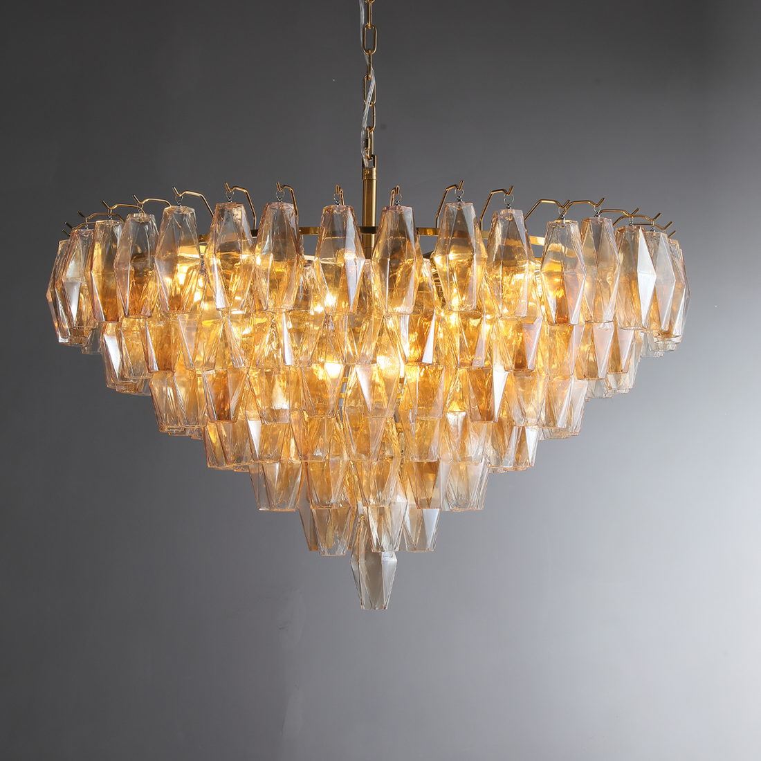 Chiare Glass Tiered Round Chandelier 37"D 47''D 62''D