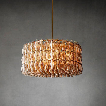 Chiare Smoke Glass Round Chandelier 37"47‘’62‘’