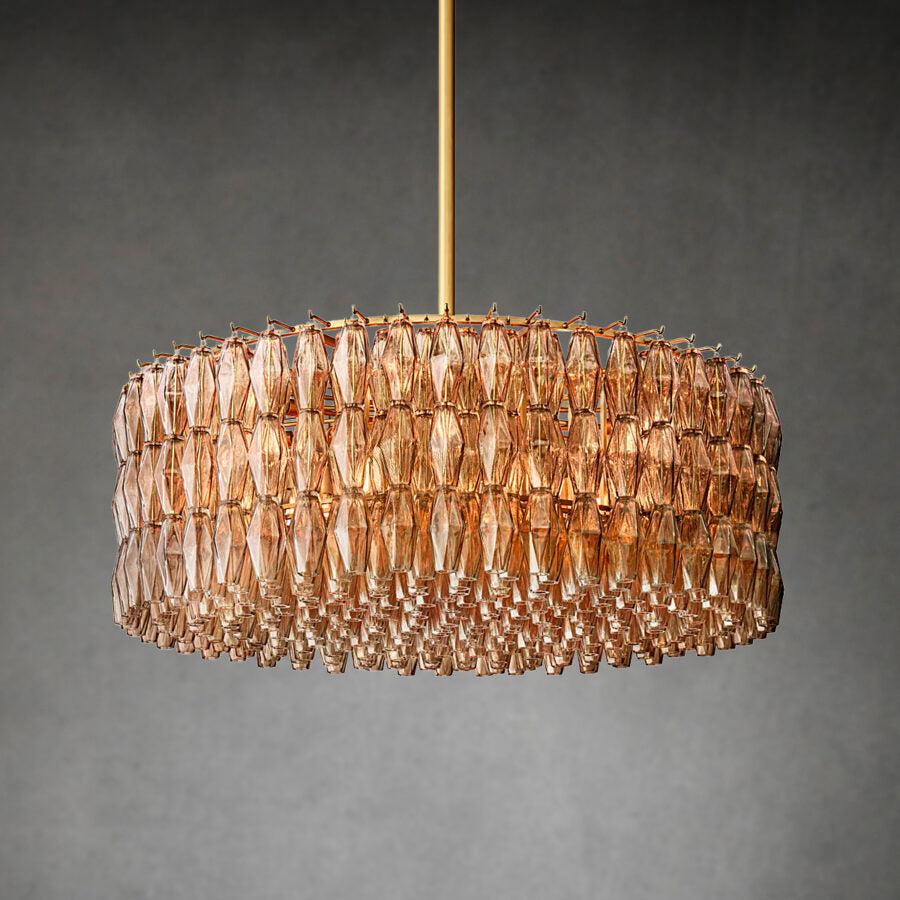 Chiare Smoke Glass Round Chandelier 37"47‘’62‘’