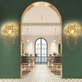 Della Modern Gold Leaf Bedroom Sconce - Ineffable Lighting