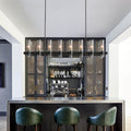 Modern Farmhouse 16-Light Adjustable Linear Chandelier for Kitchen Island & Dining