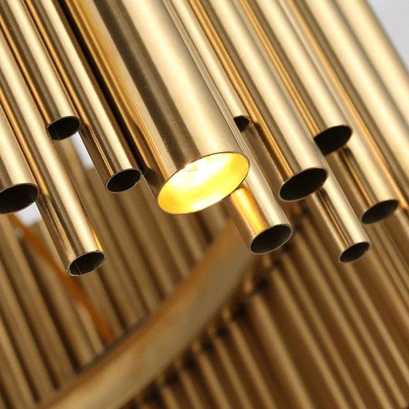 Edith Stainless Steel Tube Rectangle Chandelier - Ineffable Lighting