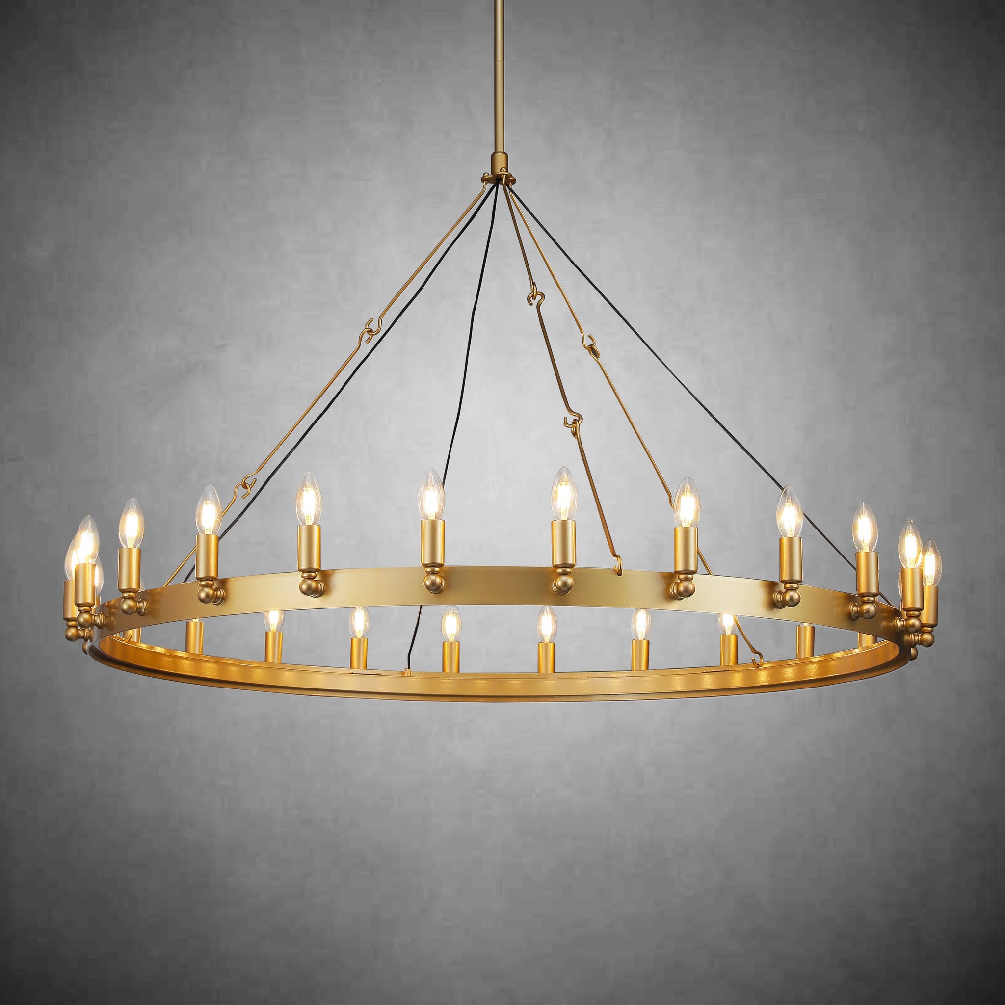 Camine Vintage Candelabra Round Chandelier 63"