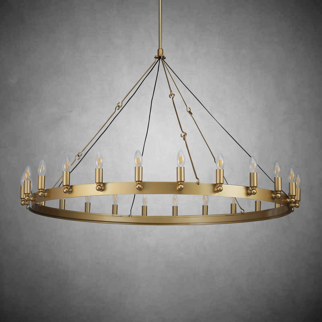 Camine Vintage Candelabra Round Chandelier 63"