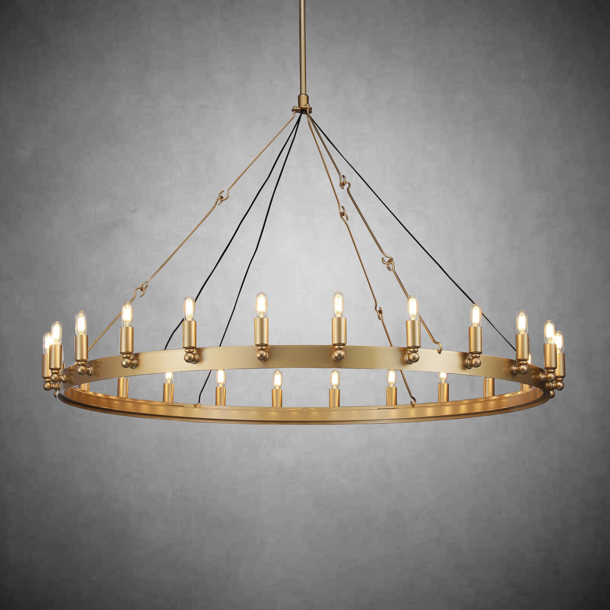 Camine Vintage Candelabra Round Chandelier 50"