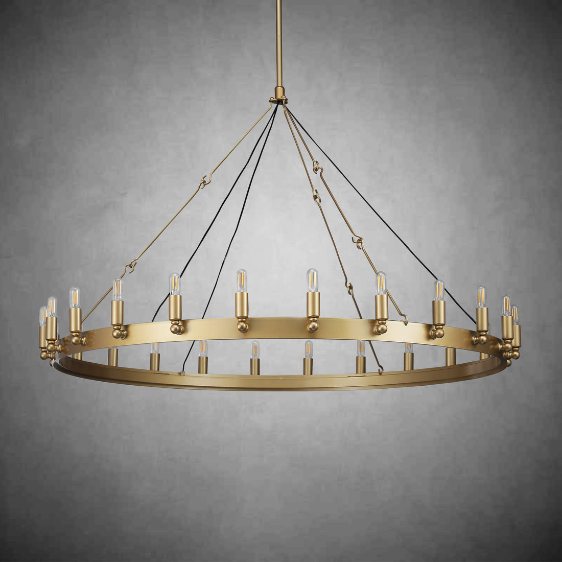 Camine Vintage Candelabra Round Chandelier 50"