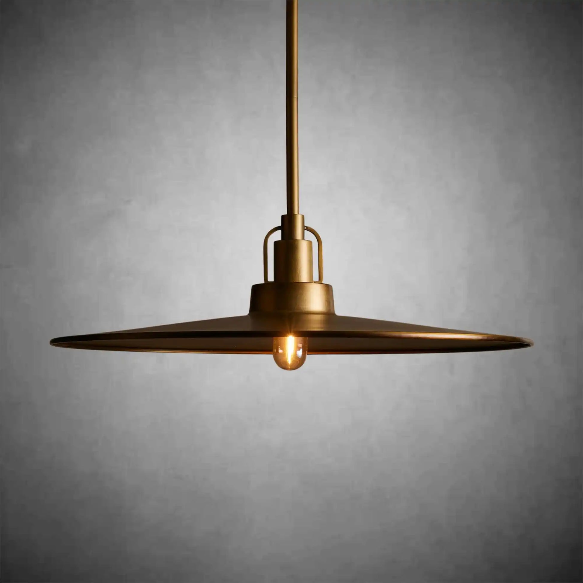 Argent Brass Finish Iron Pendant Light with Opal Glass Dome-Fanci Lamps