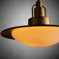 Argent Brass Finish Iron Pendant Light with Opal Glass Dome-Fanci Lamps