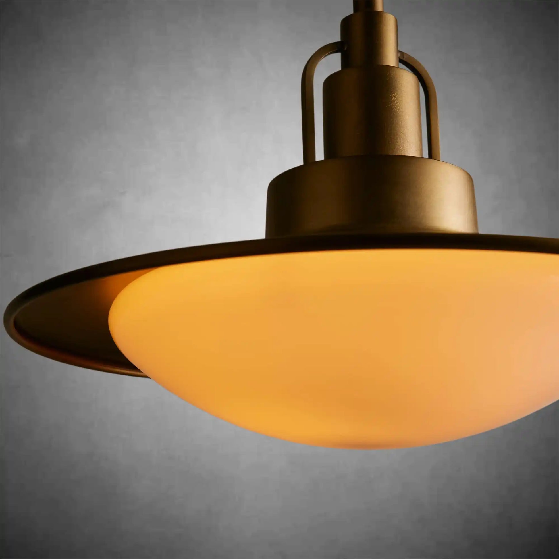 Argent Brass Finish Iron Pendant Light with Opal Glass Dome-Fanci Lamps