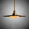 Argent Brass Finish Iron Pendant Light with Opal Glass Dome-Fanci Lamps