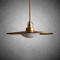 Argent Brass Finish Iron Pendant Light with Opal Glass Dome-Fanci Lamps
