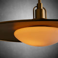 Argent Brass Finish Iron Pendant Light with Opal Glass Dome-Fanci Lamps