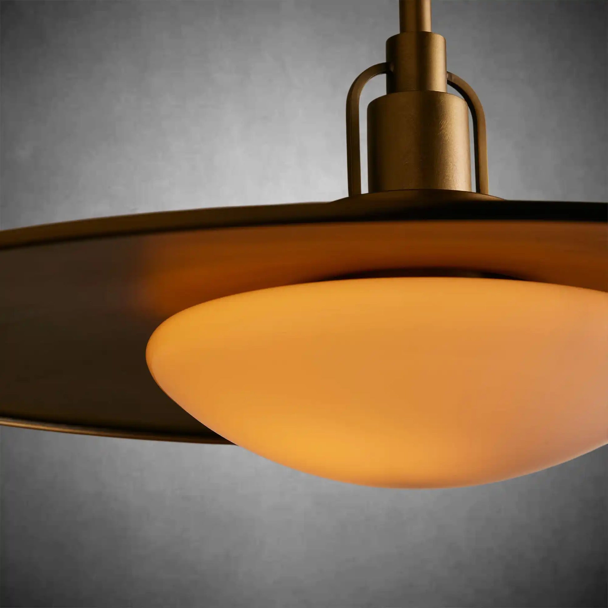 Argent Brass Finish Iron Pendant Light with Opal Glass Dome-Fanci Lamps
