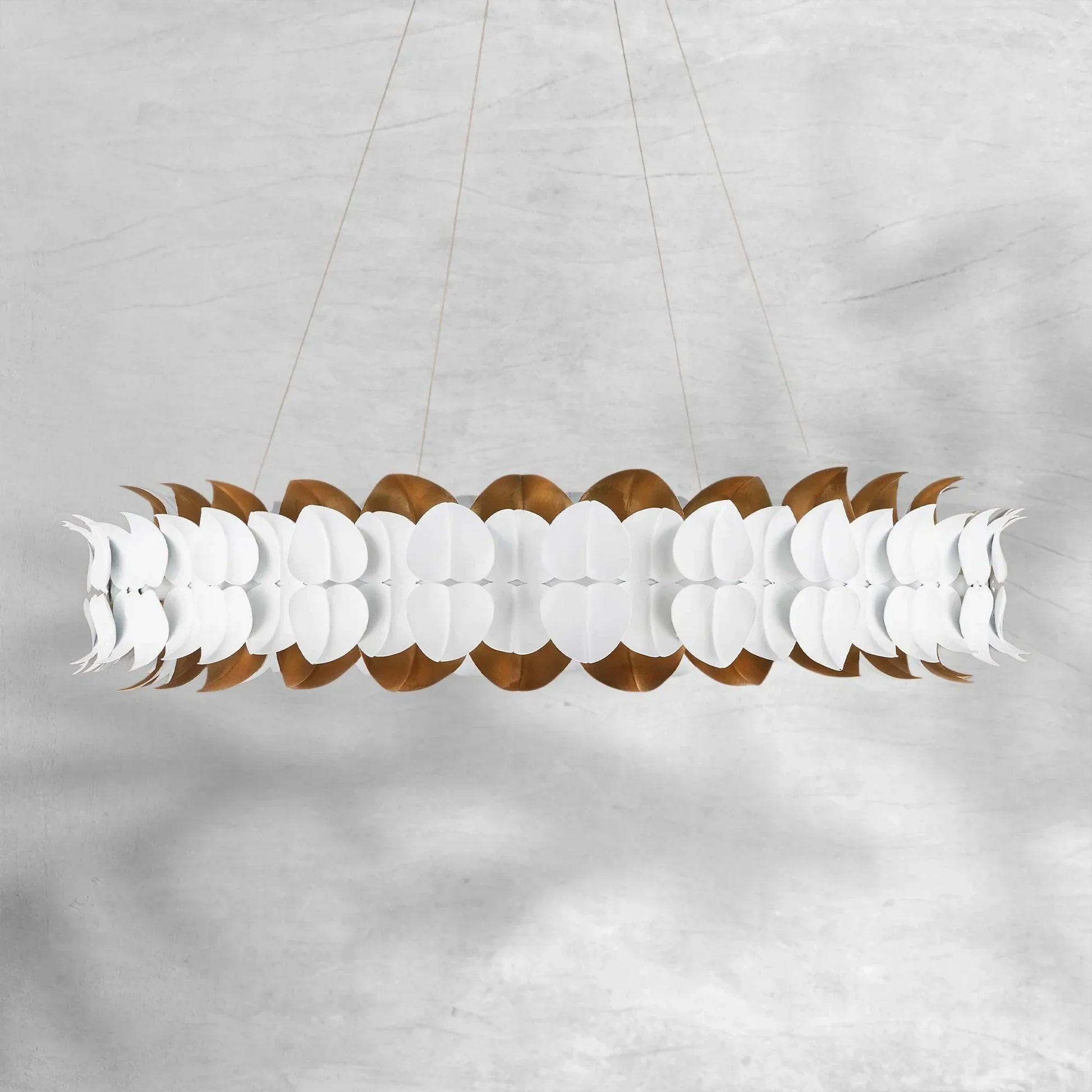 Darla Hand-Sculpted Leaves Chandelier 39''-Fanci Lamps