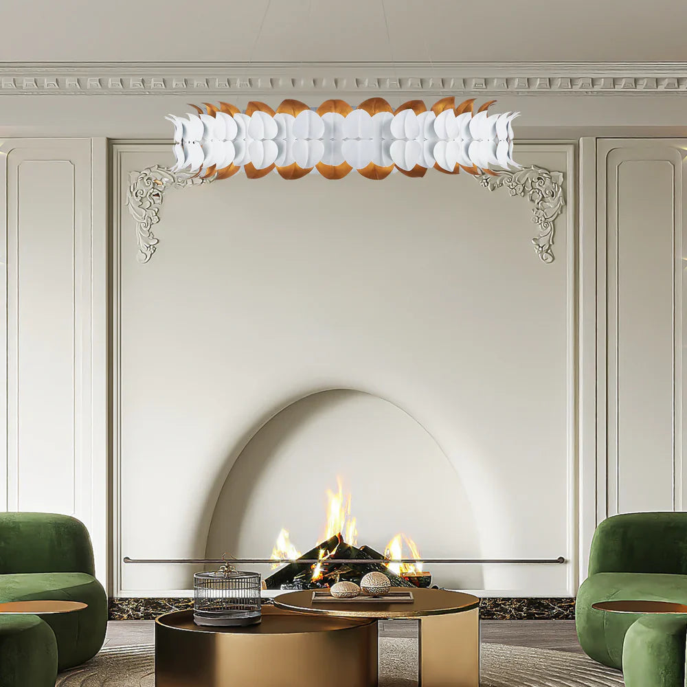 Darla Hand-Sculpted Leaves Chandelier 39''-Fanci Lamps