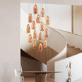 Edda Round Teardrop Mercury Glass Chandelier – 23” & 35” Options-Fanci Lamps