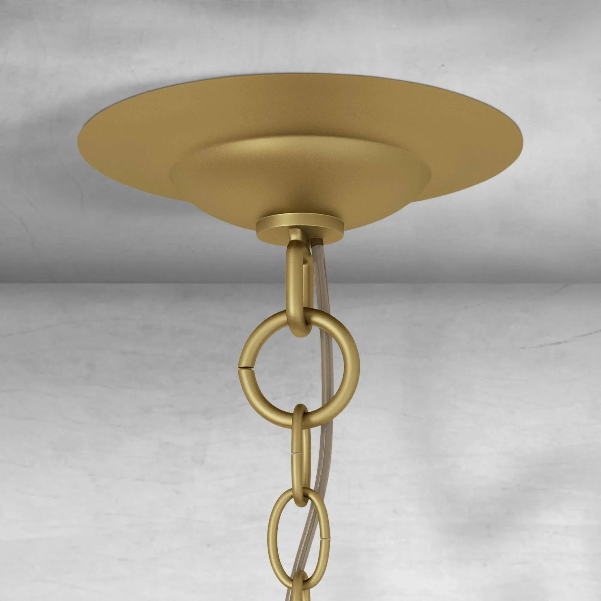 Elegant Morrigan Round Brass-Chained White Glass Chandelier 34 Inch-Fanci Lamps