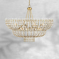 Elegant Morrigan Round Brass-Chained White Glass Chandelier 34 Inch-Fanci Lamps