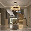 Adjustable Luxury Alabaster Round Chandelier – 31.5in Natural Stone