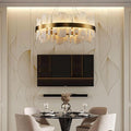 Adjustable Luxury Alabaster Round Chandelier – 31.5in Natural Stone