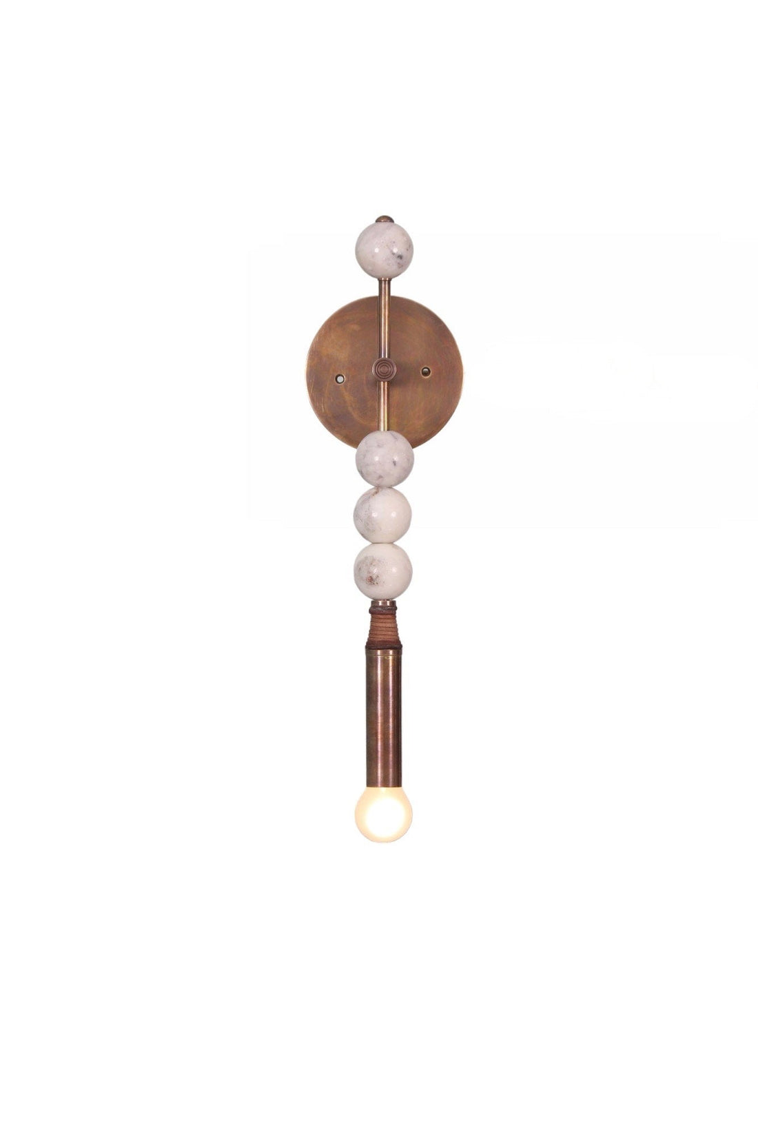 Alisman Marbel Mid Century Brass Wall Sconce