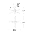 Solitude LED Semi Flush Mount Ceiling Light - line drawing.