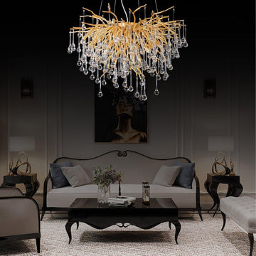Rain Branch Chandelier 23.5"D Gold