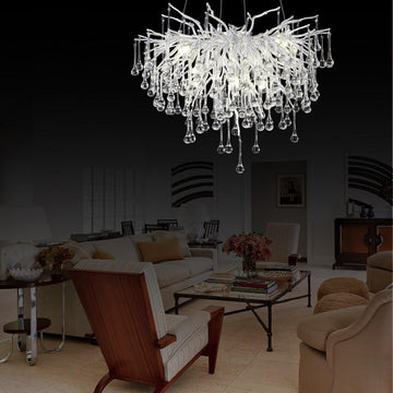 Rain Branch Chandelier Dia 23.5" Silver