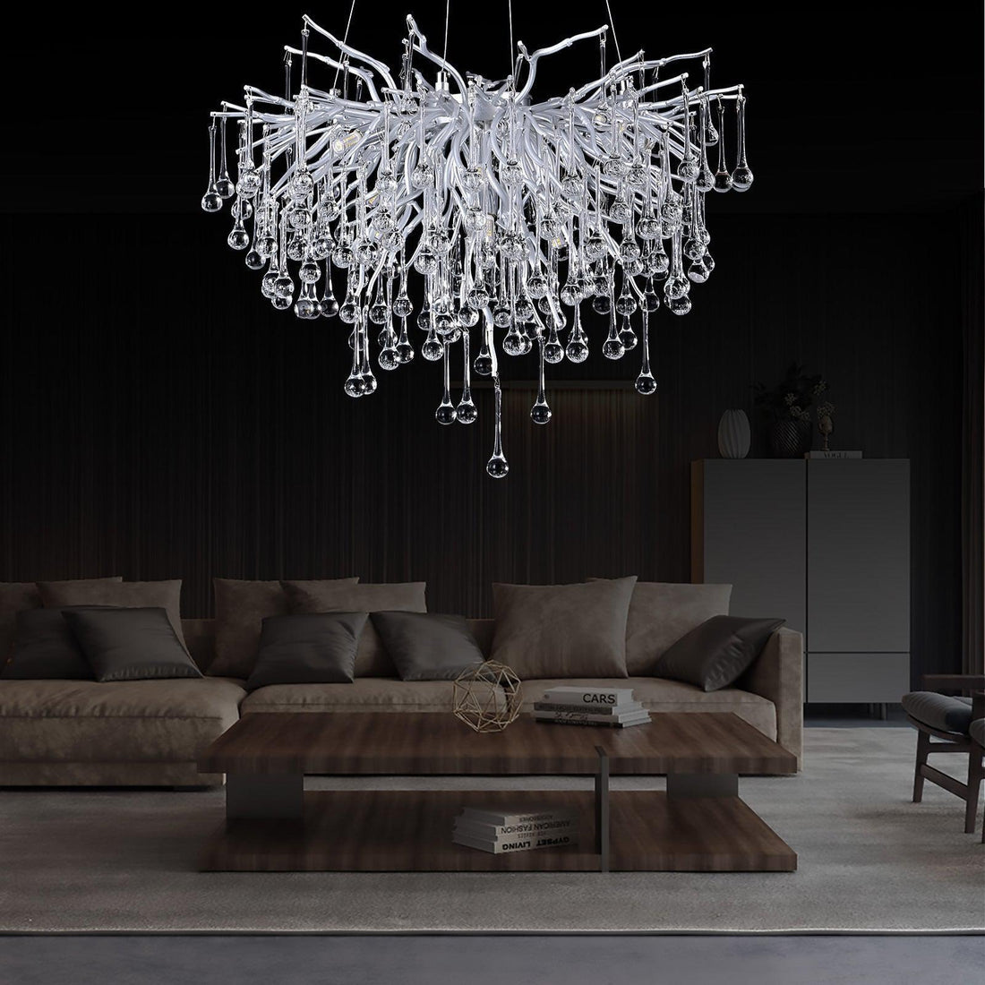 Rain Branch Chandelier Dia 23.5" Silver