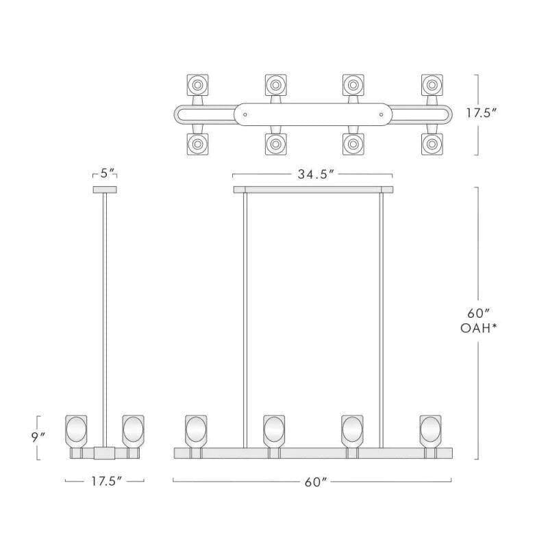 Favola Contemporary 8-Lights Dining Chandelier