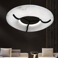 Maxine Modern Round Alabaster Dining Room Chandelier Chandelier Kevin Studio Inc 23.6