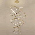 Multi Rings Modern Staircase Chandelier - Ineffable Lighting