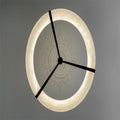 Oslo L1P Pendant Alabaster Chandelier, Halo Ring Chandelier With canopy Over Dining Table Chandelier Kevin Studio Inc