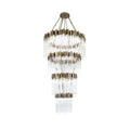 Gold Large Elegant Multi-layers Glam Glass Metal Edging Chandelier for High-ceiling Staircase/Entryway/Living/meeting Room
