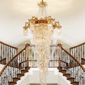 chandelier,chandeliers,extra large,huge,big,staircase,spiral staircase,brass,crystal