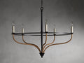 Losalind Rattan Chandelier in Black-Fanci Lamps
