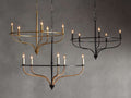 Losalind Rattan Chandelier in Black-Fanci Lamps