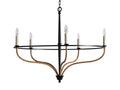 Losalind Rattan Chandelier in Black-Fanci Lamps
