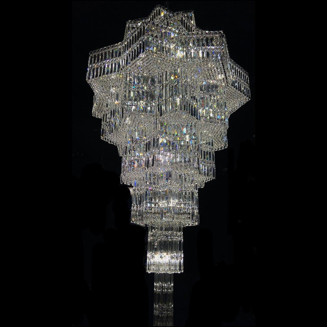 beautiful magnificient stunning crystal chandelier star shaped multi layers